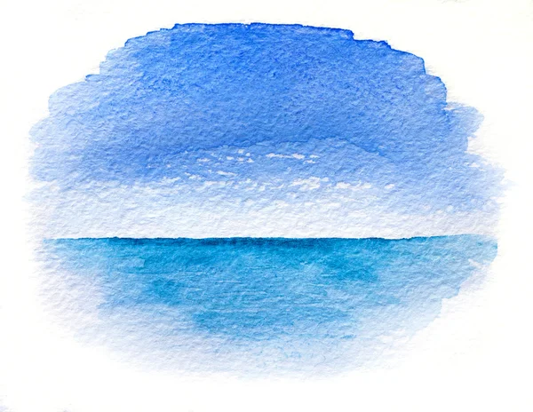 Illustration aquarelle d'un paysage marin . — Photo