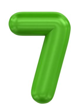 Yeşil üç boyutlu numarası