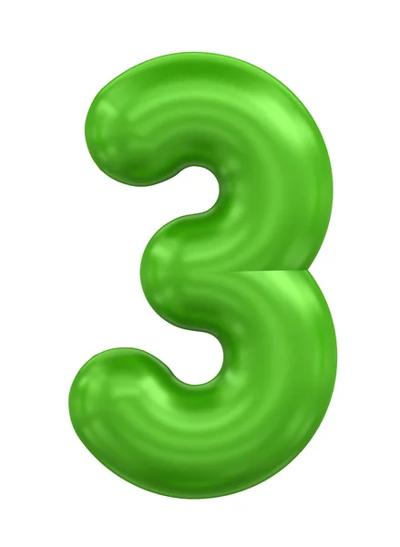 Three-dimensional number in green — Stock Photo, Image