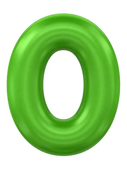 Número tridimensional em verde — Fotografia de Stock