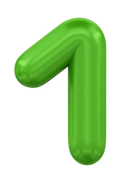 Three-dimensional number in green — Stock Photo, Image