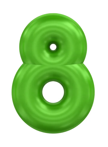 Tredimensionella nummer i grönt — Stockfoto