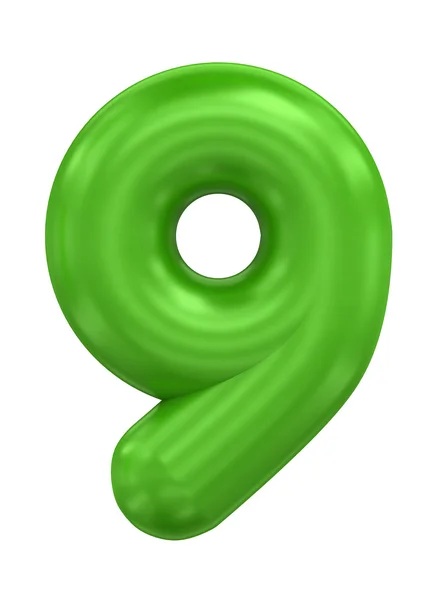 Trójwymiarowy numer w kolorze zielonym — Zdjęcie stockowe