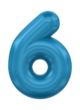 Mavi üç boyutlu numarası