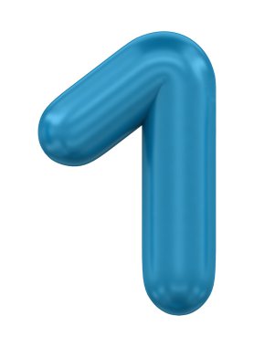 Mavi üç boyutlu numarası