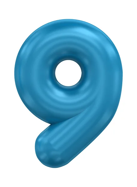 Trójwymiarowy numer w kolorze niebieskim — Zdjęcie stockowe