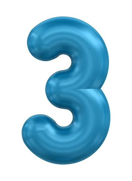 Driedimensionale nummer in blauw — Stockfoto