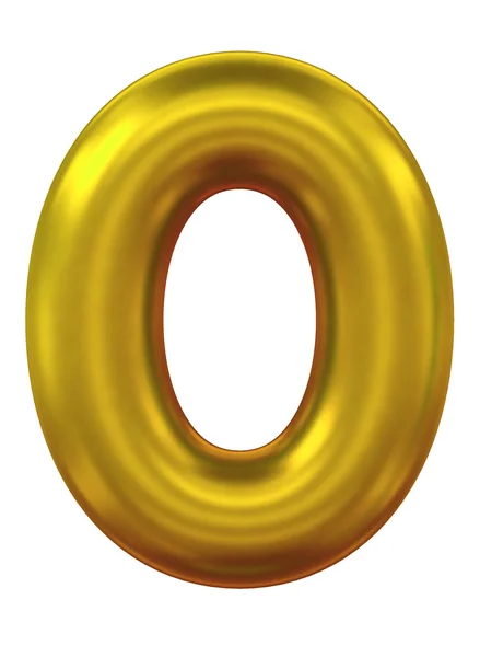 Three-dimensional number in gold — Stock Photo, Image