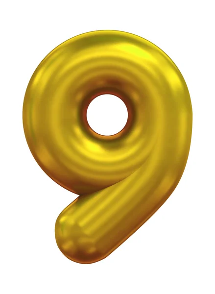 Three-dimensional number in gold — Stock Photo, Image