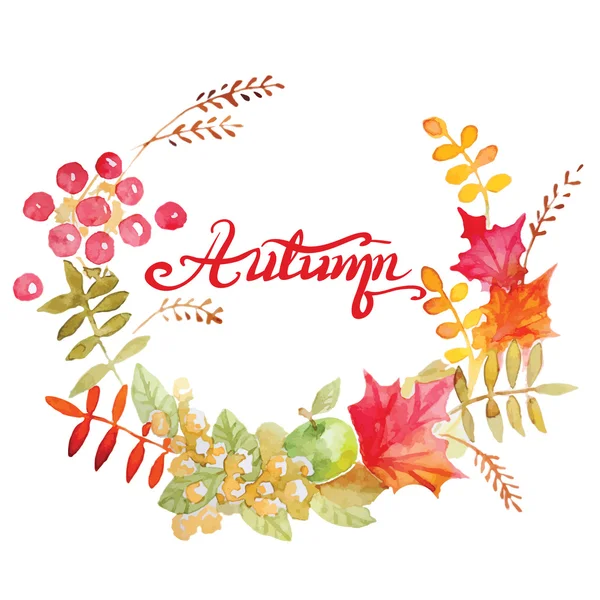 Kolorowych liści jesienią wieniec. — Wektor stockowy