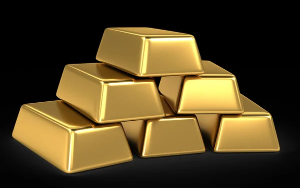 Gold bars and coins — Stock Photo, Image