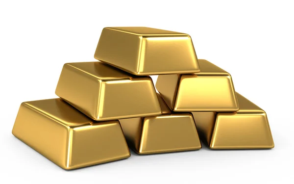 Gold bars and coins — Stock Photo, Image