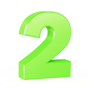 Yeşil üç boyutlu numarası