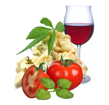 Peynirli kırmızı şarap.