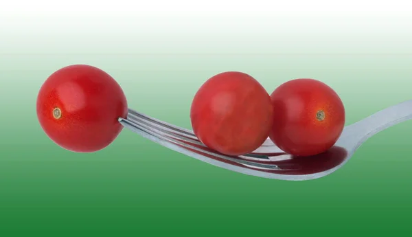 Mały Tomaten Auf Der Gabel — Zdjęcie stockowe