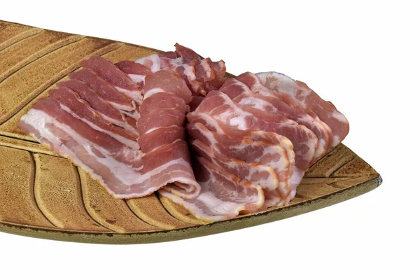 Bacon Speck Auf Dem Holzbrett — Stock Photo, Image