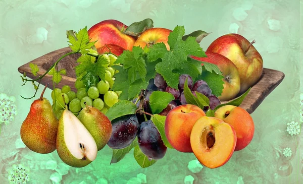 Färska frukter vackert inredda — Stockfoto