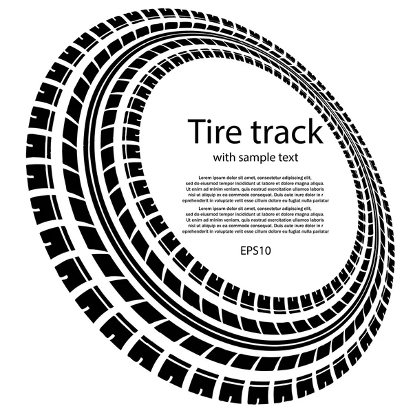 Cerchi traccia pneumatici con testo — Vettoriale Stock