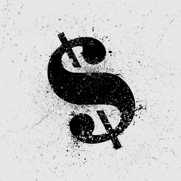 Гранж-символ доллара — стоковый вектор