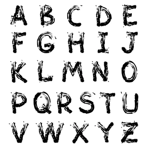 Černá grunge font — Stockový vektor