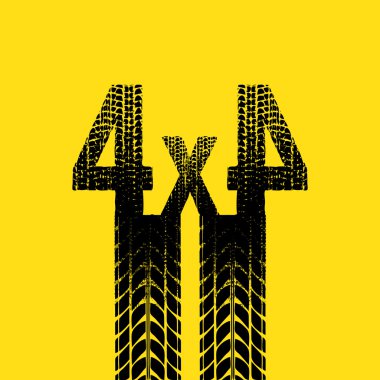 Sarı lastik parça 4 x 4 arka plan