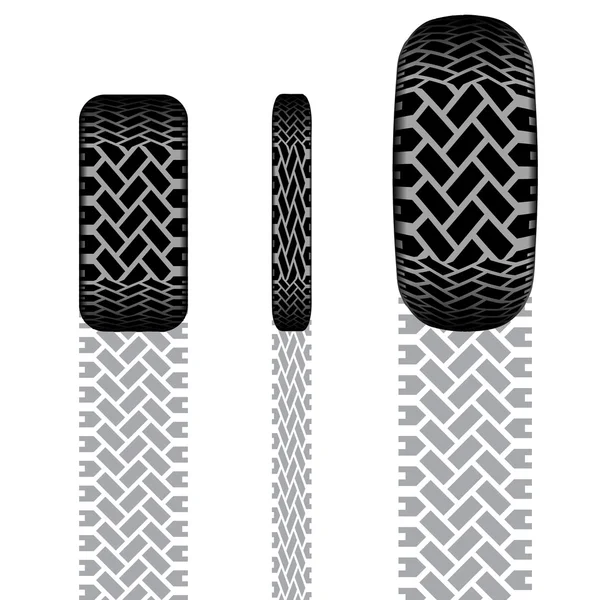 Jeu de chenilles de pneus 7 — Image vectorielle