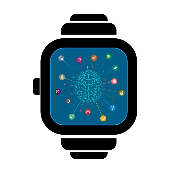 Montres intelligentes cerveau — Image vectorielle