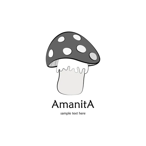 Fondo gris Amanita — Archivo Imágenes Vectoriales