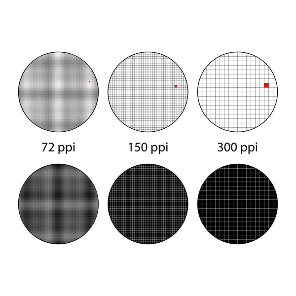 Diferentes círculos ppi — Vector de stock