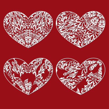 Dekorasyon için çiçek kalpleri.