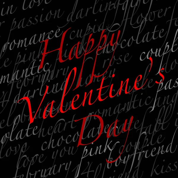 Feliz día de San Valentín fondo negro — Vector de stock