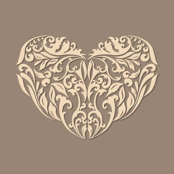 Sombra de patrón de corazón floral — Vector de stock