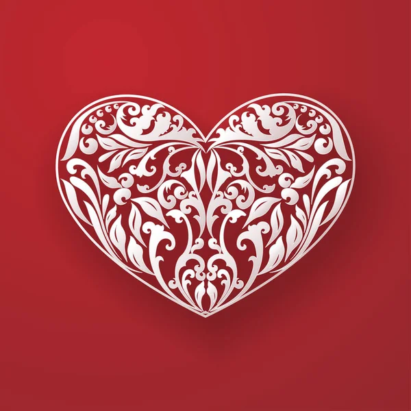 Corazones florales rojo fondo de pantalla — Vector de stock