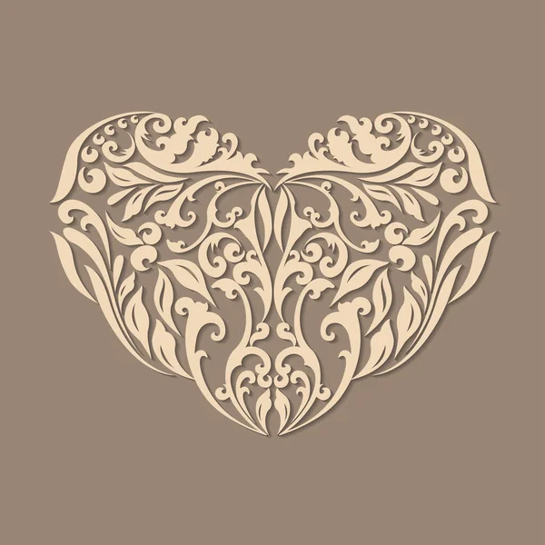 Sombra de padrão de coração floral —  Vetores de Stock