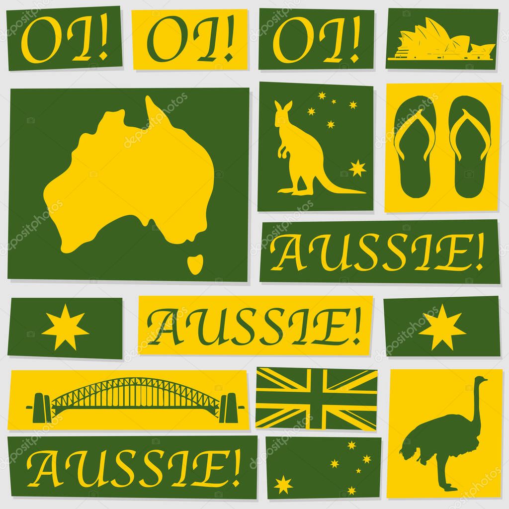 Paper Australia day yellow and green
