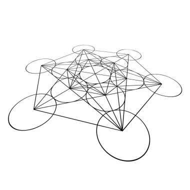 Altıgen ana hat izometrik siluet