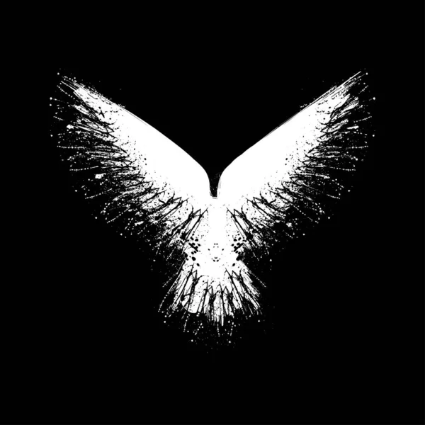 Silhouette Hawk grunge blanche — Image vectorielle