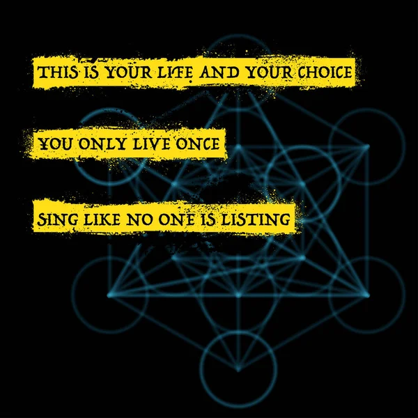 Grunge garis kuning dengan teks kehidupan - Stok Vektor