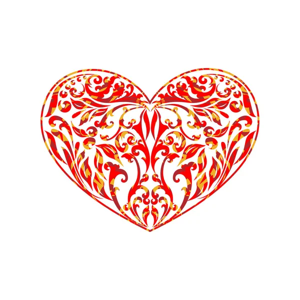 Květinová srdce červená vzor — Stockový vektor