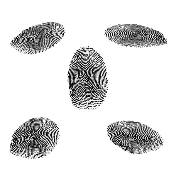 Profilo impronta digitale silhouette isometrica — Vettoriale Stock