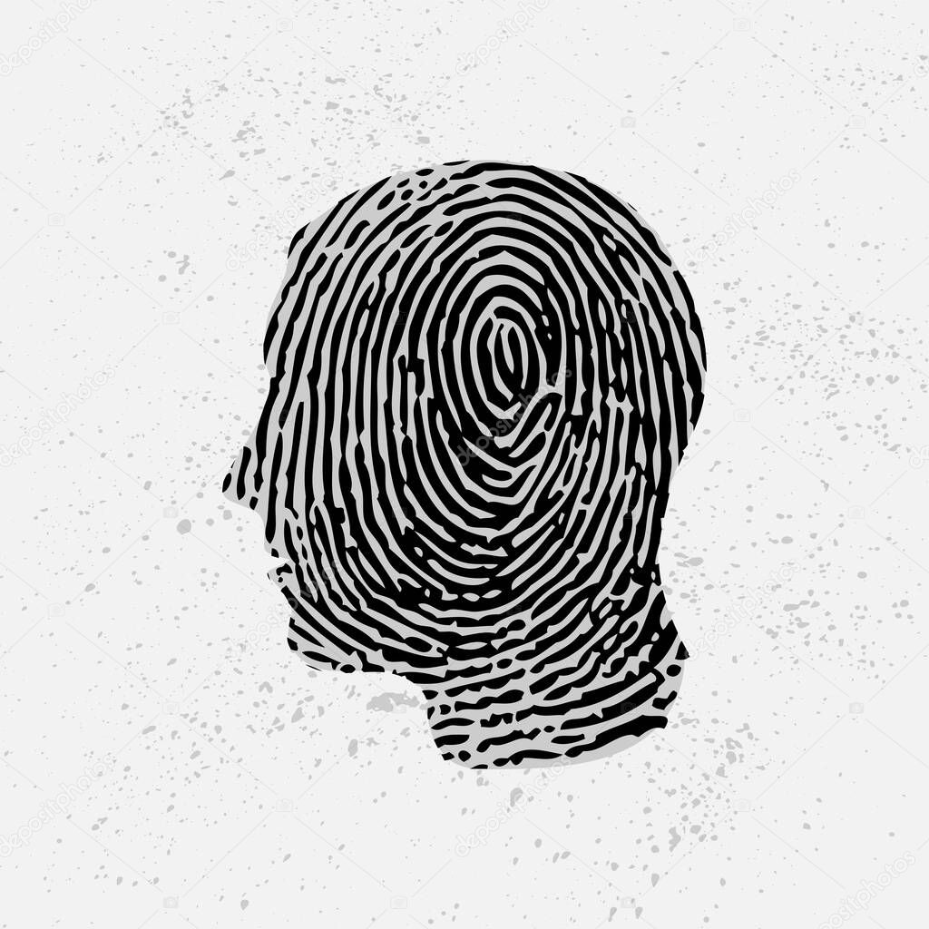 Face background with fingerprint