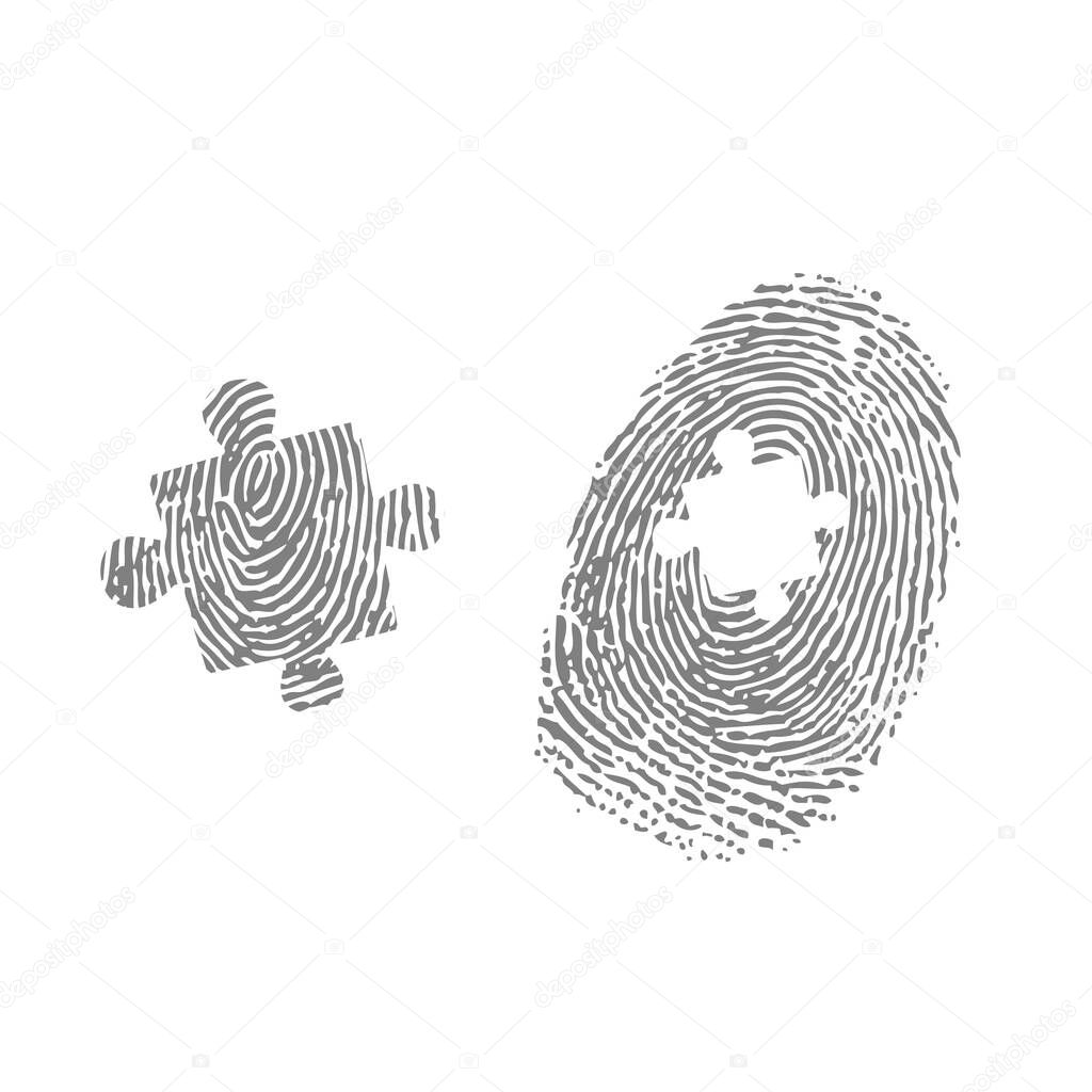 Fingerprint puzzle element