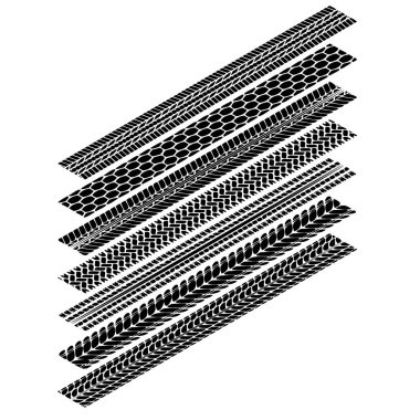 Lastik izleri izometrik siluetleri sadeleştirin