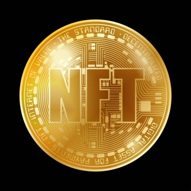 NFT altın para arkaplanı