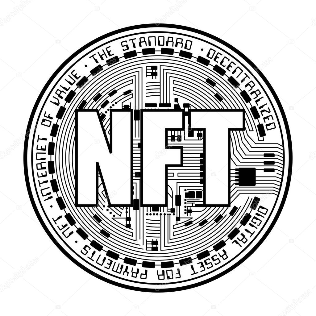 Cryptocurrency coin NFT outline