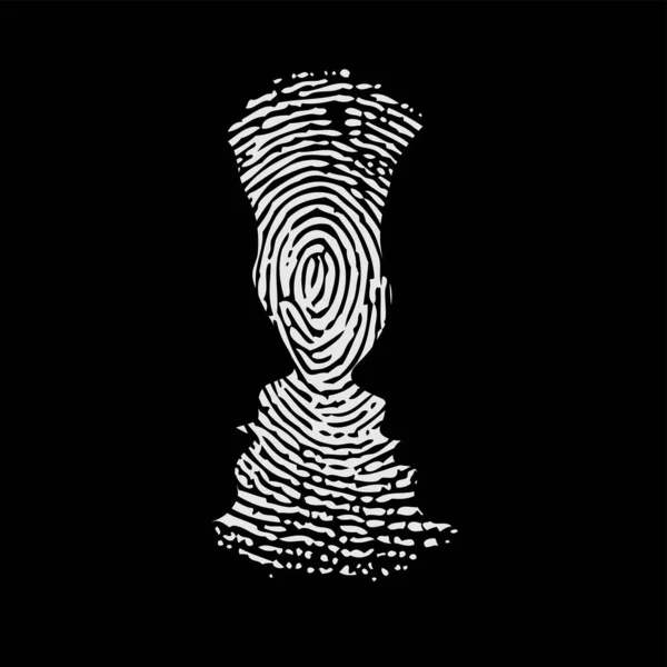 Fingerprint ID two silhouettes — Stock Vector
