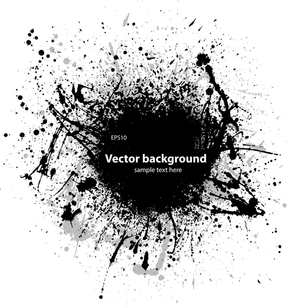 Černá grunge inkoust Blot — Stockový vektor