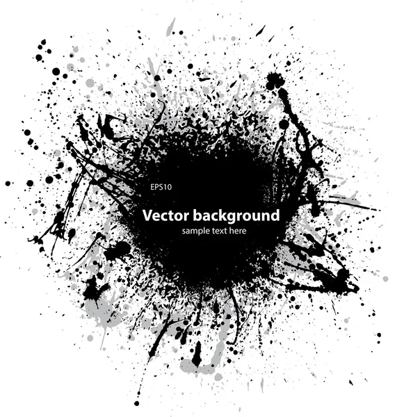 Taches d'encre grunge noires — Image vectorielle