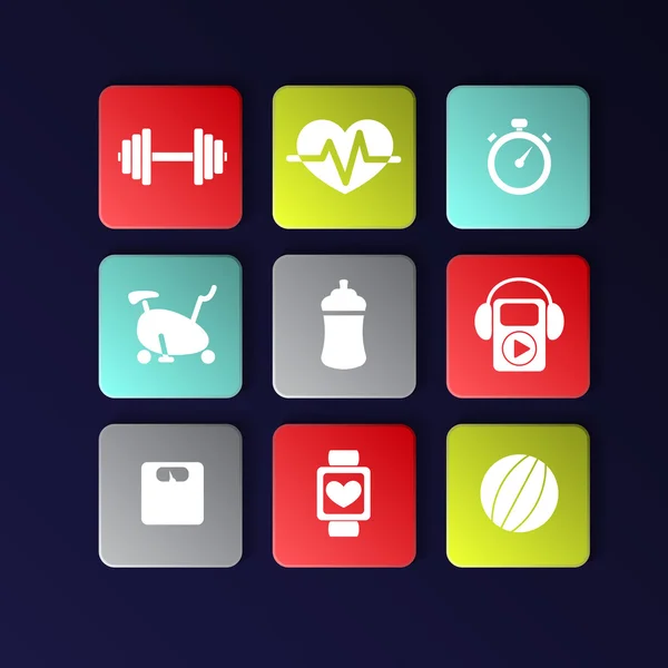 Fitness icons — Stock Vector