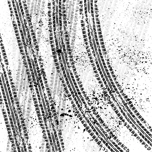 Grunge pozadí stopy pneumatik — Stockový vektor